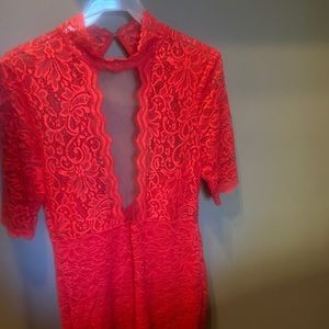 Express red lace dress